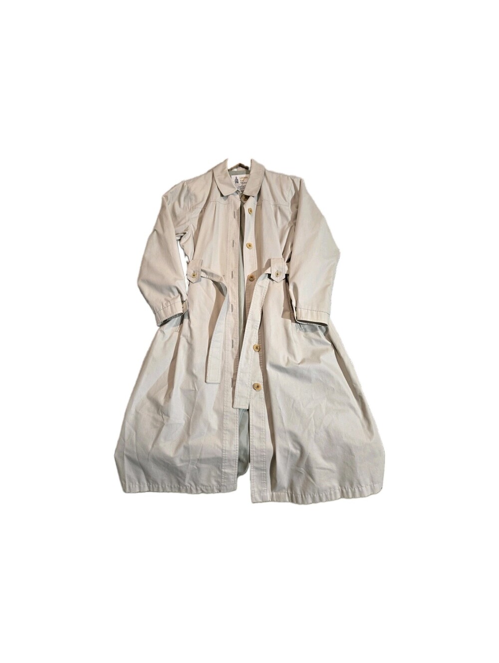 London Fog Women's Trench Coat Size 14 P Beige Belted Double Breasted VTG USA